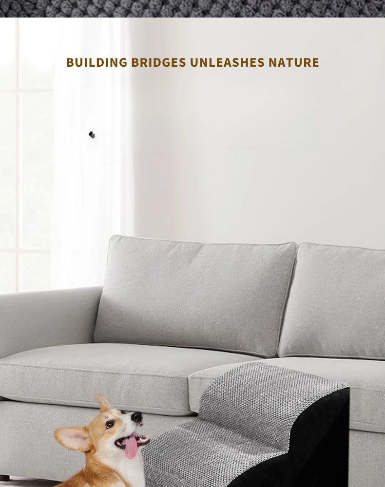Pet 2/3 Step Dog Stair Cat Pet Ramp Ladder Washable Non Slip Removable Memory Foam Pet Products Ramp for Dog Pet Stairs for Dogs