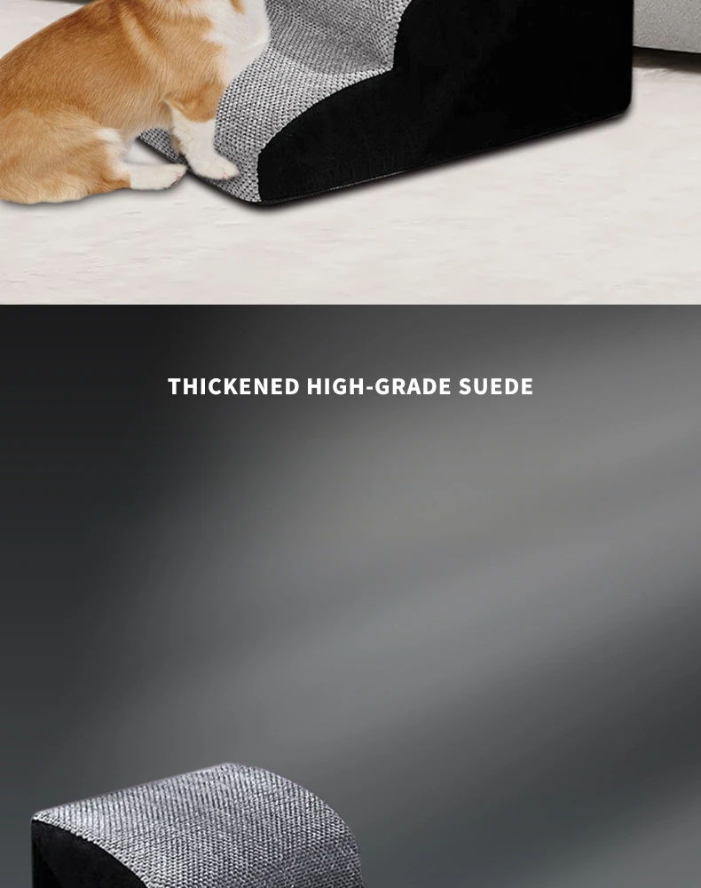 Pet 2/3 Step Dog Stair Cat Pet Ramp Ladder Washable Non Slip Removable Memory Foam Pet Products Ramp for Dog Pet Stairs for Dogs
