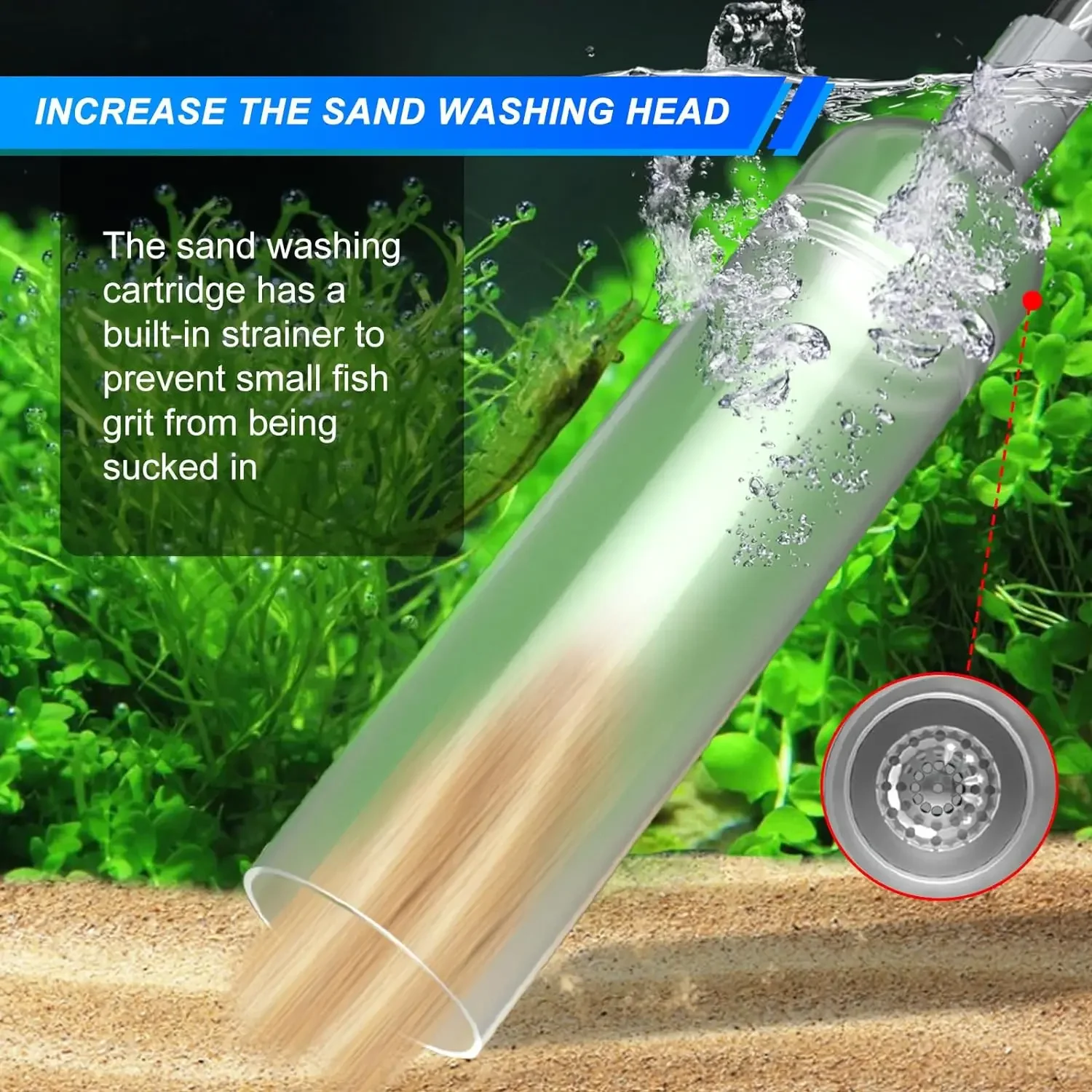 Siphon Pump with Filter Nozzle Fish Tank Water Changer Air Pump Cleaning Accessorie Handheld Aquarium Gravel Cleaner Vacuum Tool