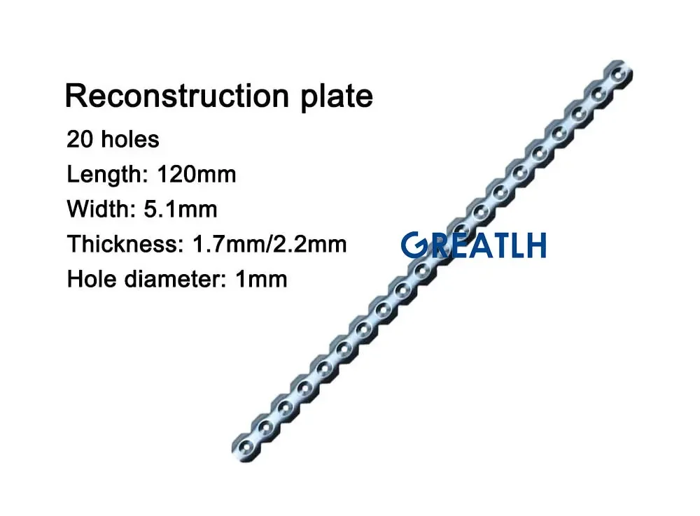 GREATLH Medical Bone Fracture Plate Reconstruction Bone Plate Titanium Small Animal Orthopedic Surgical Instruments