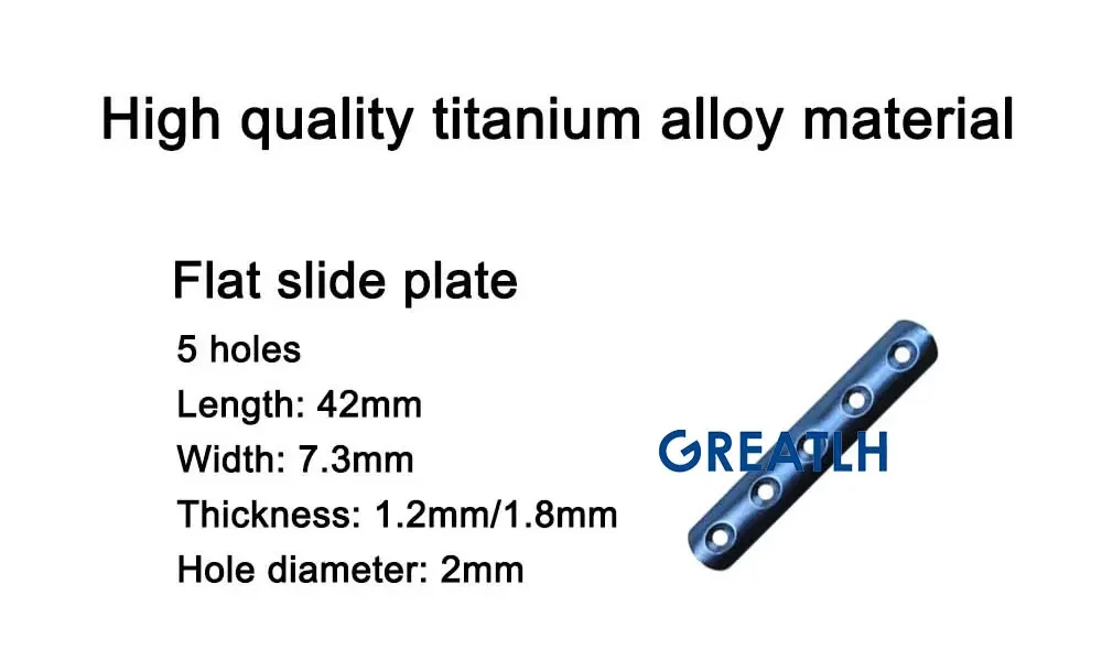 GREATLH Medical Bone Fracture Plate Reconstruction Bone Plate Titanium Small Animal Orthopedic Surgical Instruments
