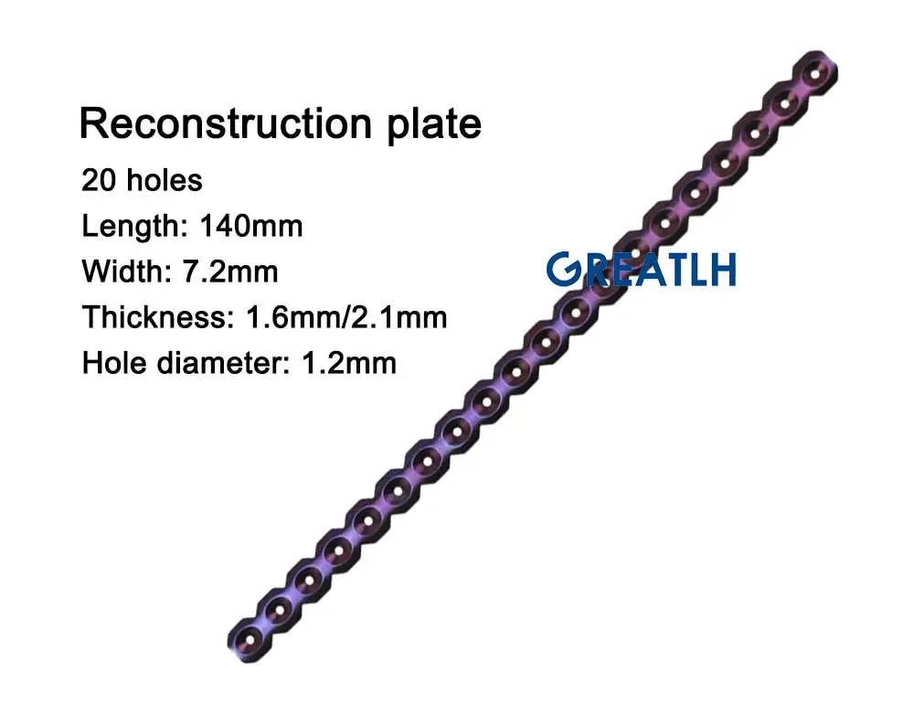 GREATLH Medical Bone Fracture Plate Reconstruction Bone Plate Titanium Small Animal Orthopedic Surgical Instruments