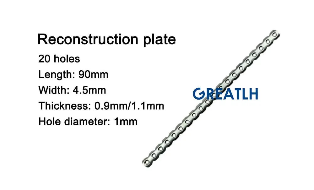 GREATLH Medical Bone Fracture Plate Reconstruction Bone Plate Titanium Small Animal Orthopedic Surgical Instruments