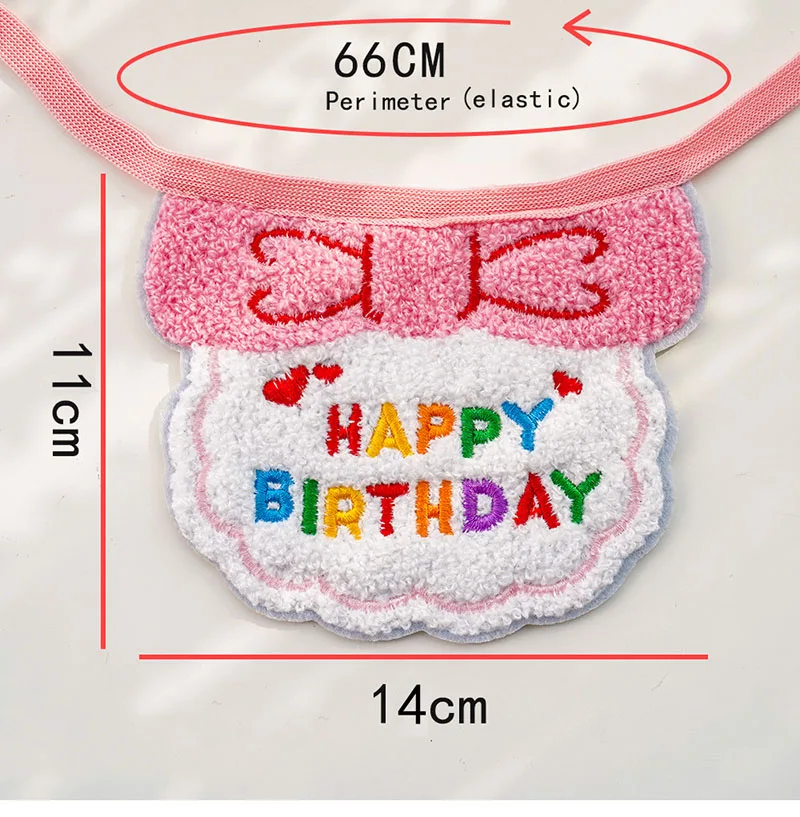 Cute Dog Cat Clothes Birthday Bib Party Hat Bandana Set Puppy Cat Adjustable Drool Scarf Pets Birthday Costume Supplies