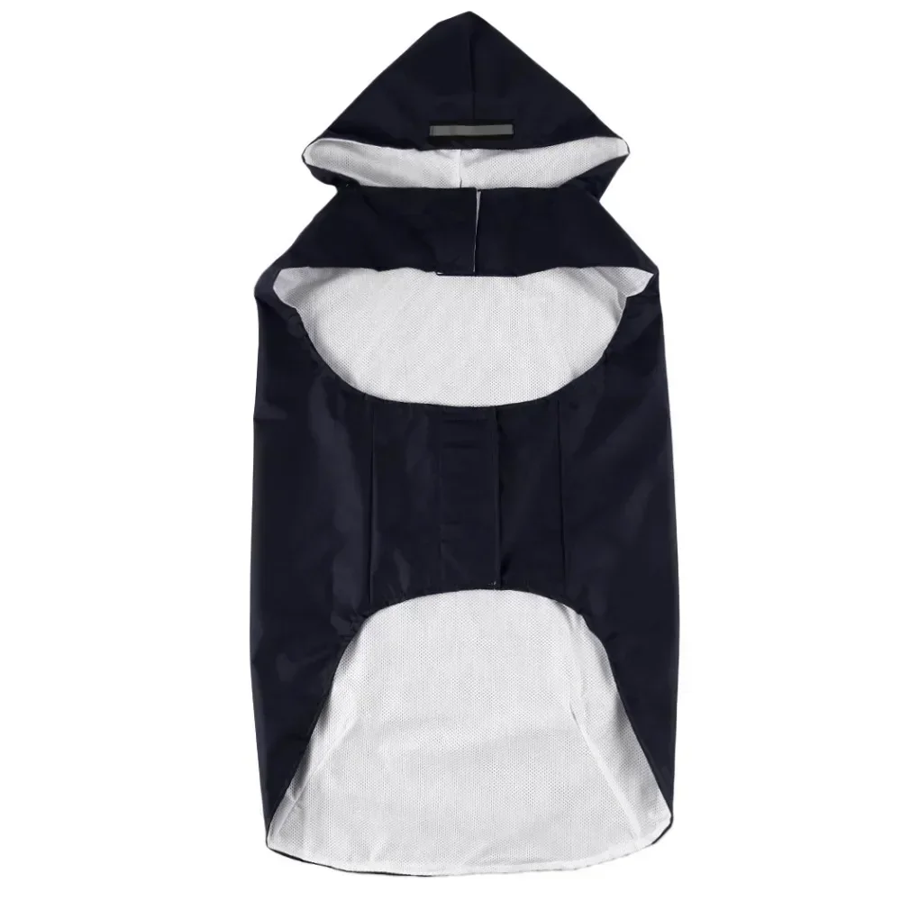 Medium Large Dogs Waterproof Hooded Jacket Rain Clothes with Reflective Stripe Outdoor Raincoat Accessories
