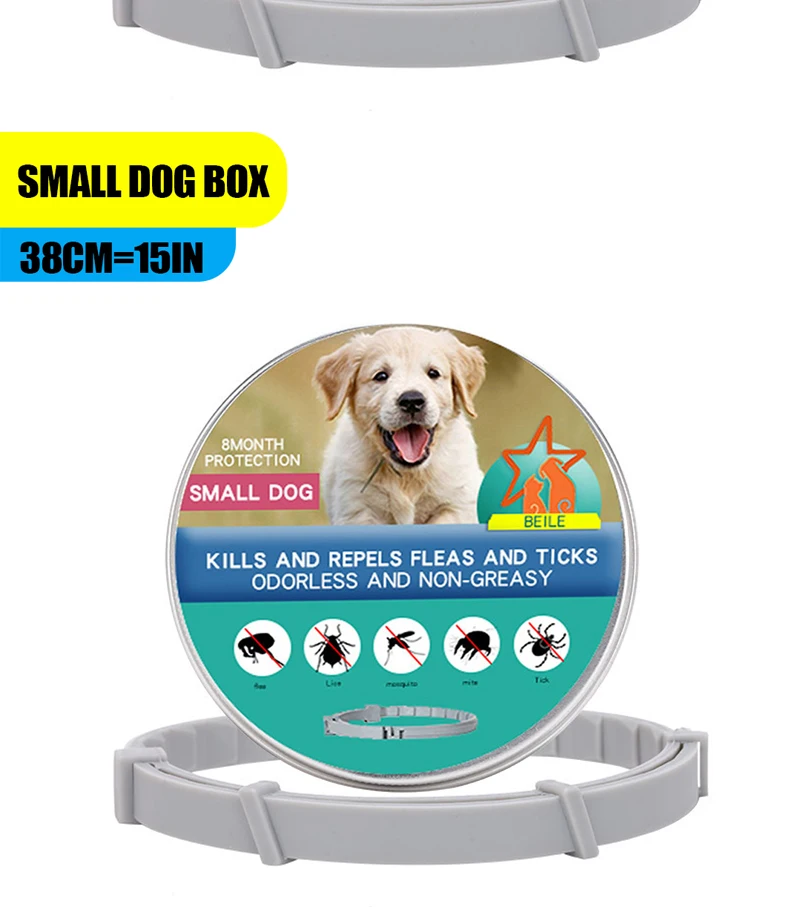 Dog Anti Flea And Tick Collars Pet 8 Month Protection Adjustable Collar For Large Dog Puppy Cat Leashes Dogs Accessories