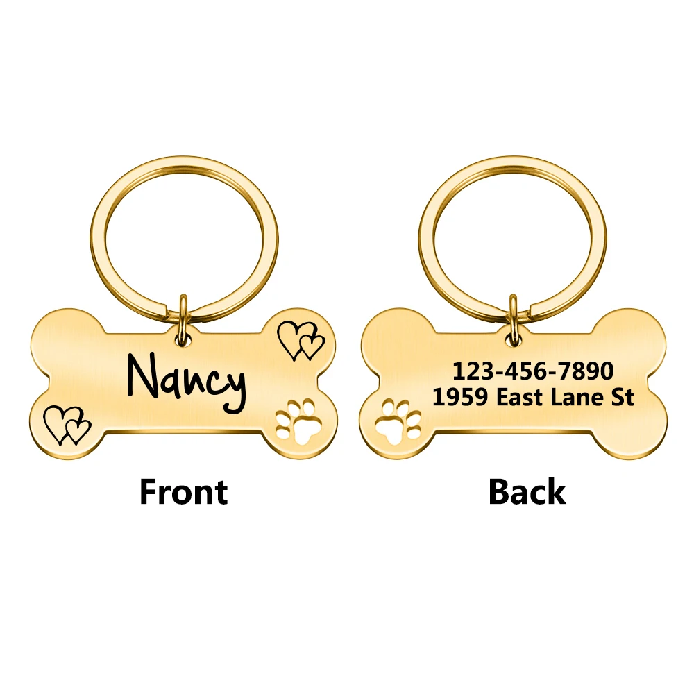 1pc Creative love Customized Name Personalized Dog Tags Customized Dog Collar With Name For Puppy