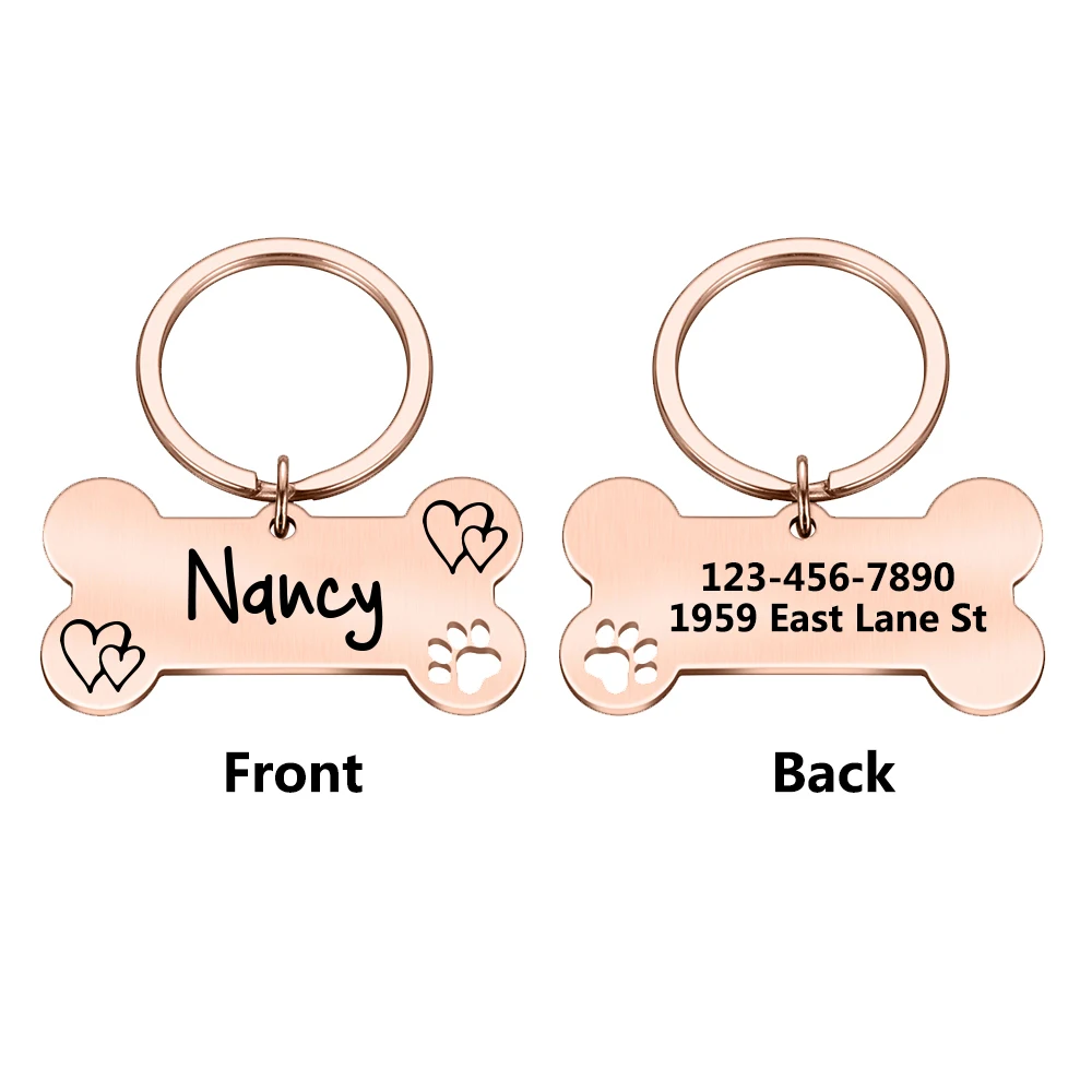 1pc Creative love Customized Name Personalized Dog Tags Customized Dog Collar With Name For Puppy