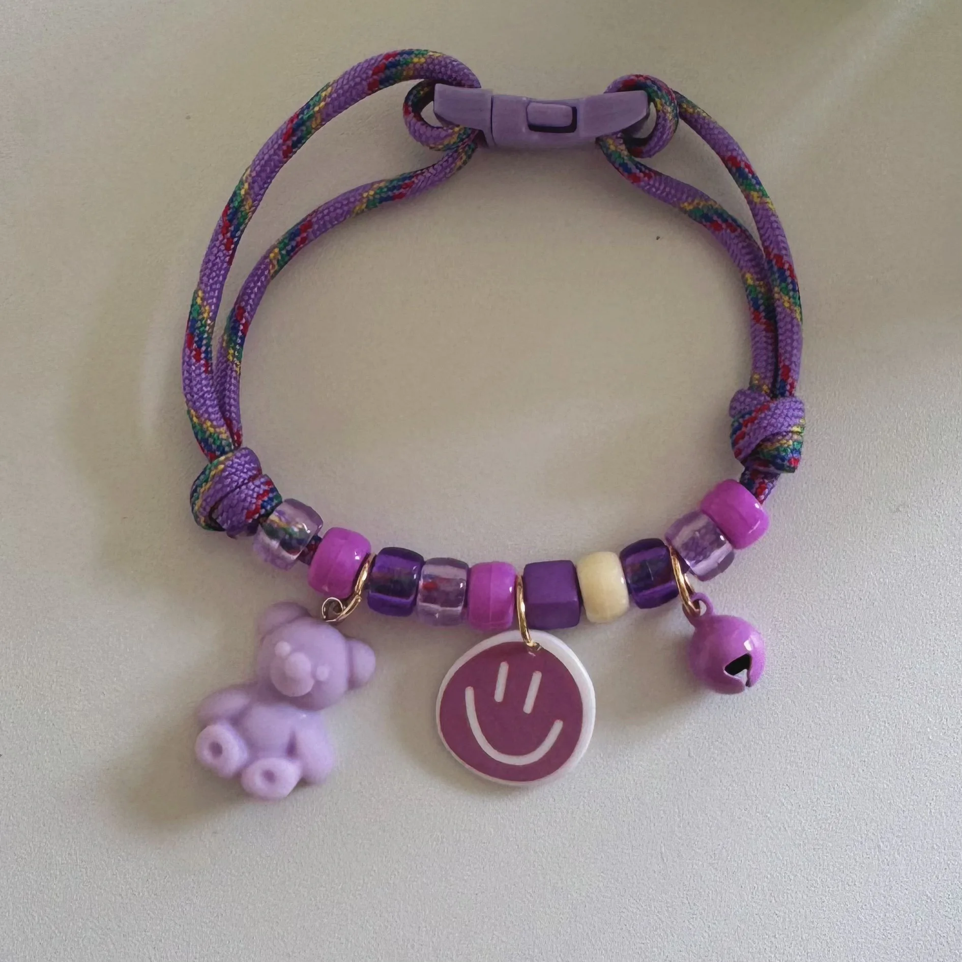 Pet Cat Dog Collar Color Contrasting Weaving Summer Freshness Adjustable Love Smiling Face Necklace Cat Breakaway Collar