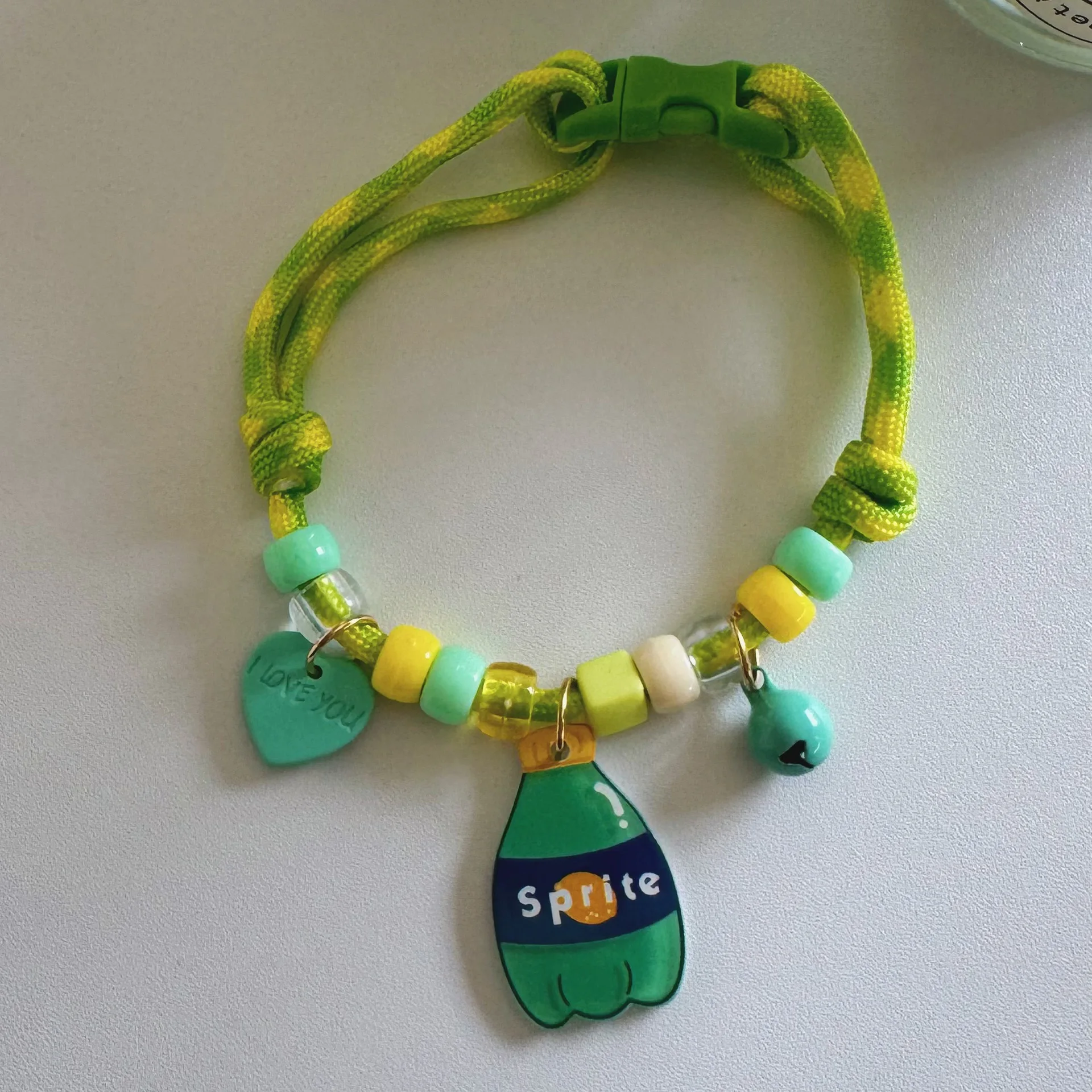 Pet Cat Dog Collar Color Contrasting Weaving Summer Freshness Adjustable Love Smiling Face Necklace Cat Breakaway Collar