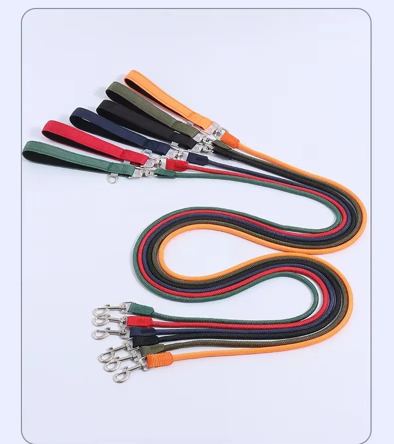 Dog Leash Colorful Long Dogs Leash 2M Pet Chain Nylon Leashes for Dog Walking Comfortabe Handle Dogs Leashes 160cm Pet Supplies