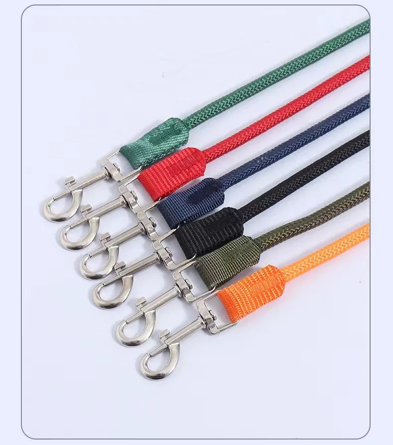 Dog Leash Colorful Long Dogs Leash 2M Pet Chain Nylon Leashes for Dog Walking Comfortabe Handle Dogs Leashes 160cm Pet Supplies
