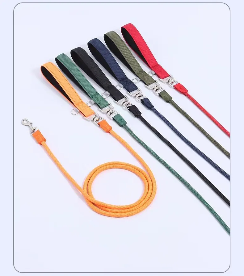 Dog Leash Colorful Long Dogs Leash 2M Pet Chain Nylon Leashes for Dog Walking Comfortabe Handle Dogs Leashes 160cm Pet Supplies