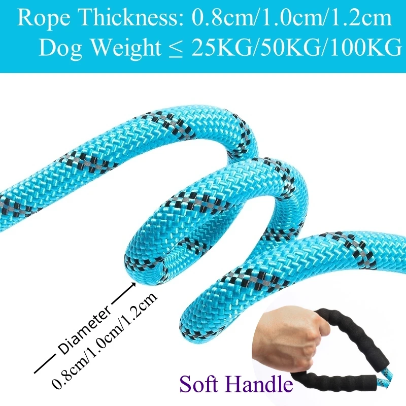 150cm/200cm/300cm Strong Dog Leash Prevent Dog Burst Forward Leash for Dogs Pet Accessories Pull Slip Shain Rope Walk Dog Leash