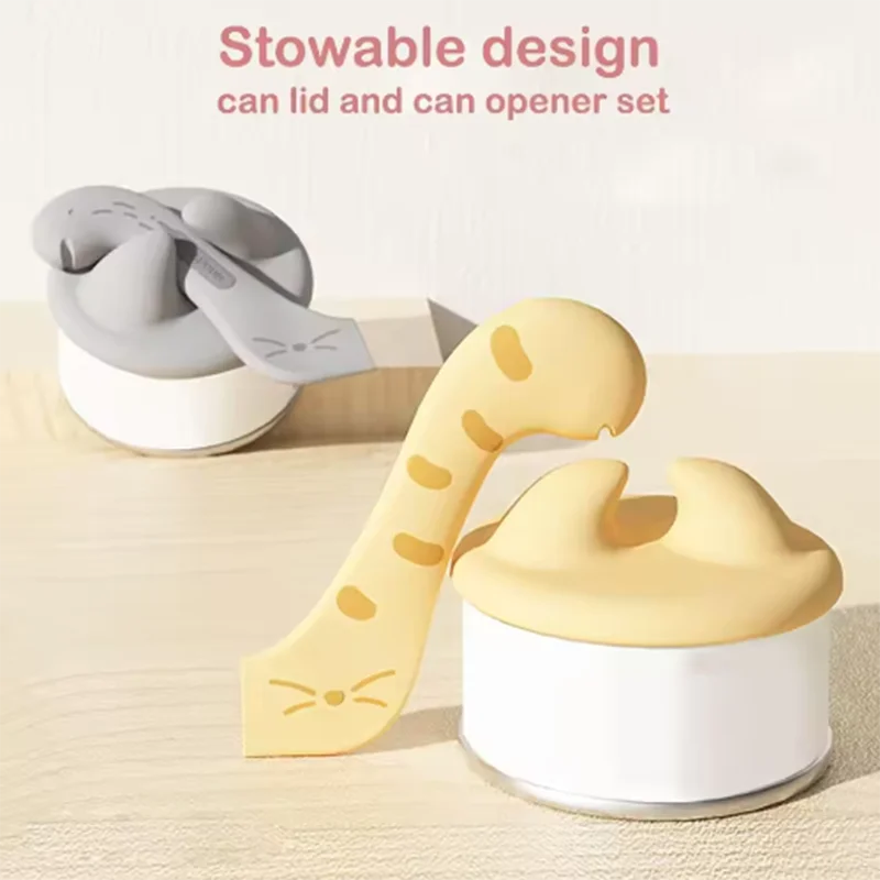 New Cet Canned Sealed Lid for Cats Canned Cat Food Spoon Fashionable and Comfortable Pet Dog Canned Seal Fresh-Keeping Lid Spoon