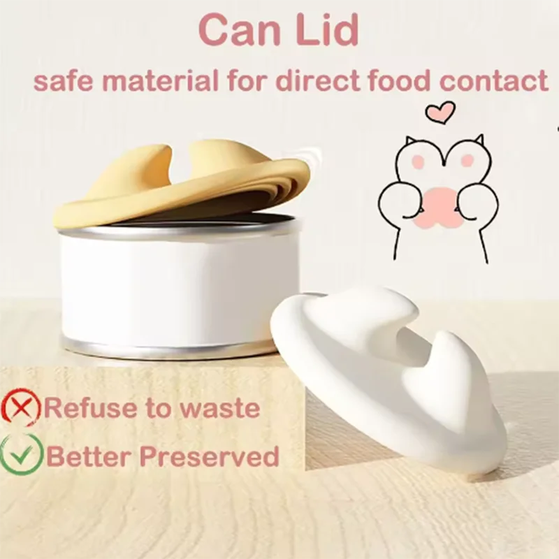 New Cet Canned Sealed Lid for Cats Canned Cat Food Spoon Fashionable and Comfortable Pet Dog Canned Seal Fresh-Keeping Lid Spoon
