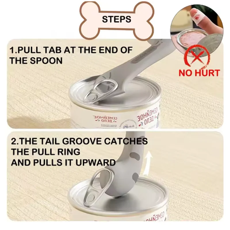 New Cet Canned Sealed Lid for Cats Canned Cat Food Spoon Fashionable and Comfortable Pet Dog Canned Seal Fresh-Keeping Lid Spoon