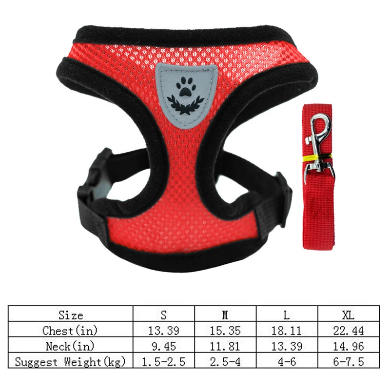 Hot summer small dog pet chest and back breathable dog chest and back suit cat outdoor traction rope child collar