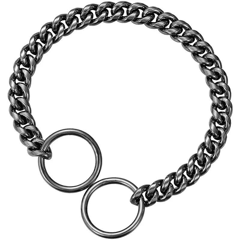 Golden Stainless Steel Dog Necklace P Chain Titanium Steel Dog Collar for All Stage Dog Breeds for Pet Training