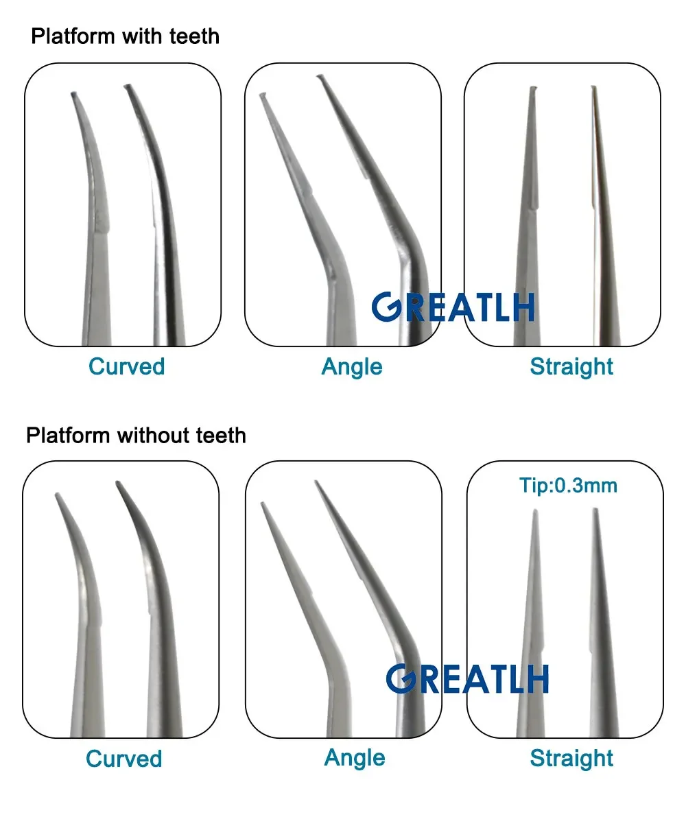 GREATLH Autoclavable Ophthalmic Microsurgical Forceps Tweezers 0.15mm 0.3mm Tip Stainless Steel Ophthalmic Micro Instruments