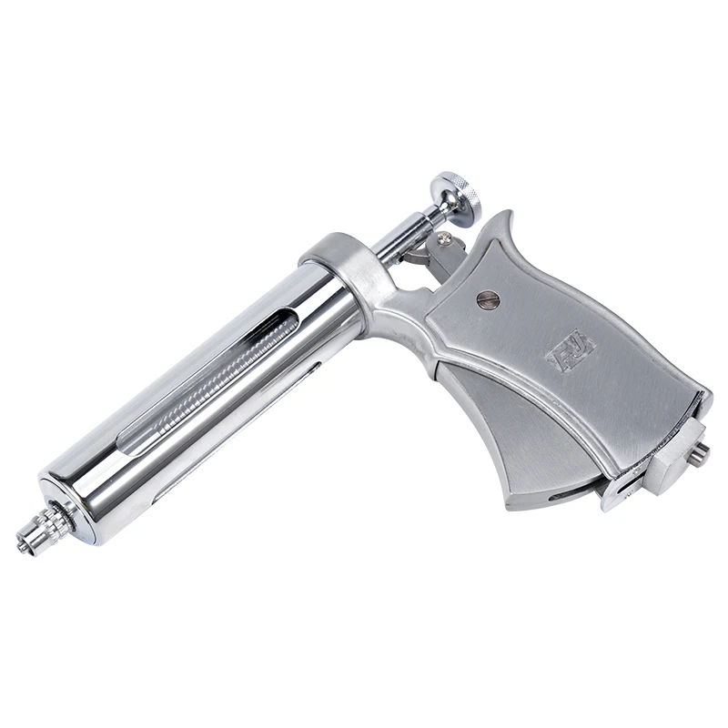 50ML Animals Adjustable Syringe Gun With 10pc Needles Automatic Continuous Stainless Steel Vaccination Syringe for Cow Pig Sheep