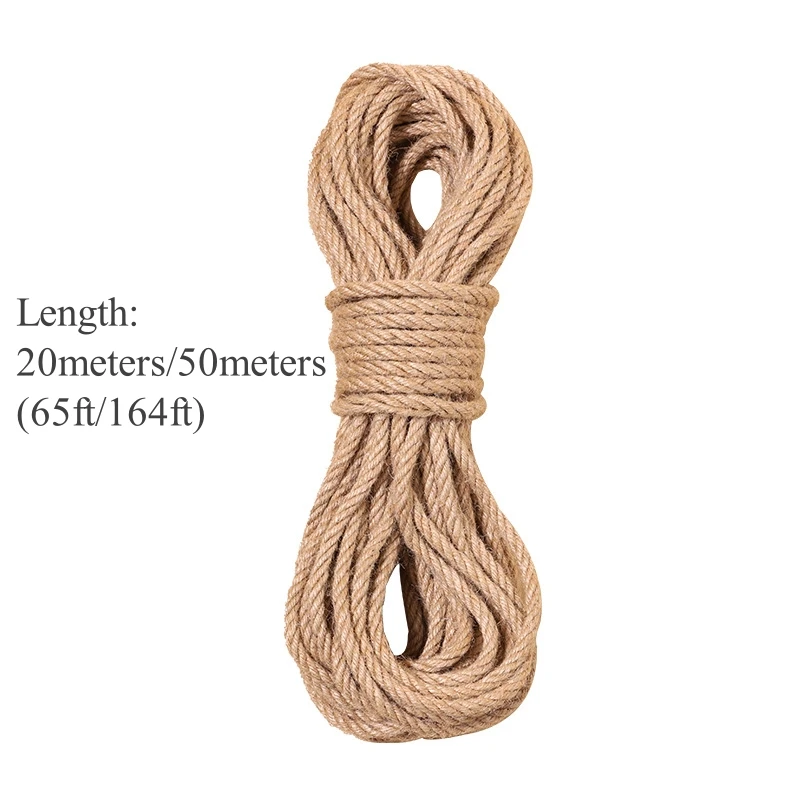 65ft/164ft Natural Sisal Rope Cat Scratch Guards Rope Tree Scratching Twine DIY Toy Paw Claw Furniture Protector Scratching Post