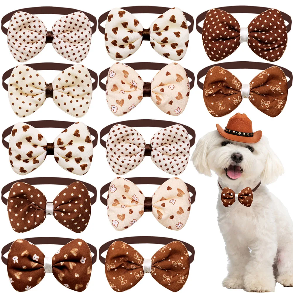 100pcs Exquisite Small Dog Cat Bowtie Fashion Adjustable Pet Dog Bow Tie Neckties For Dogs Pets Grooming Pet Accessories