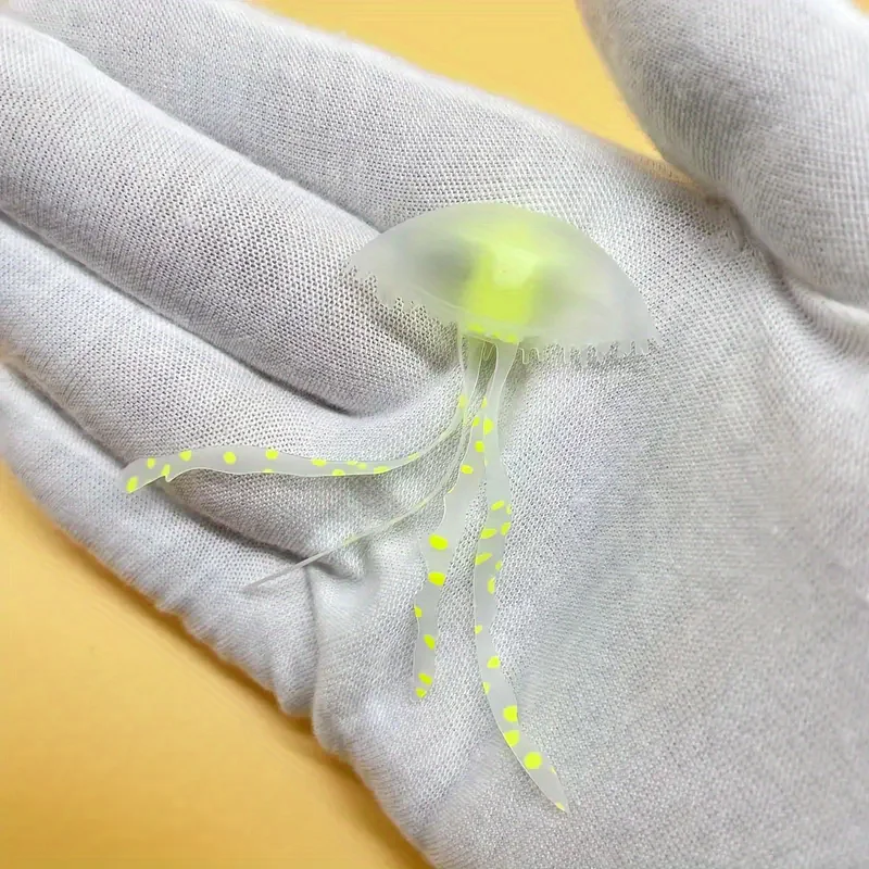 5PCS Colorful Artificial Glowing Effect Silicone Vivid Jellyfish Fish Tank Aquarium Decor Submarine Ornament Decoration Aquatic