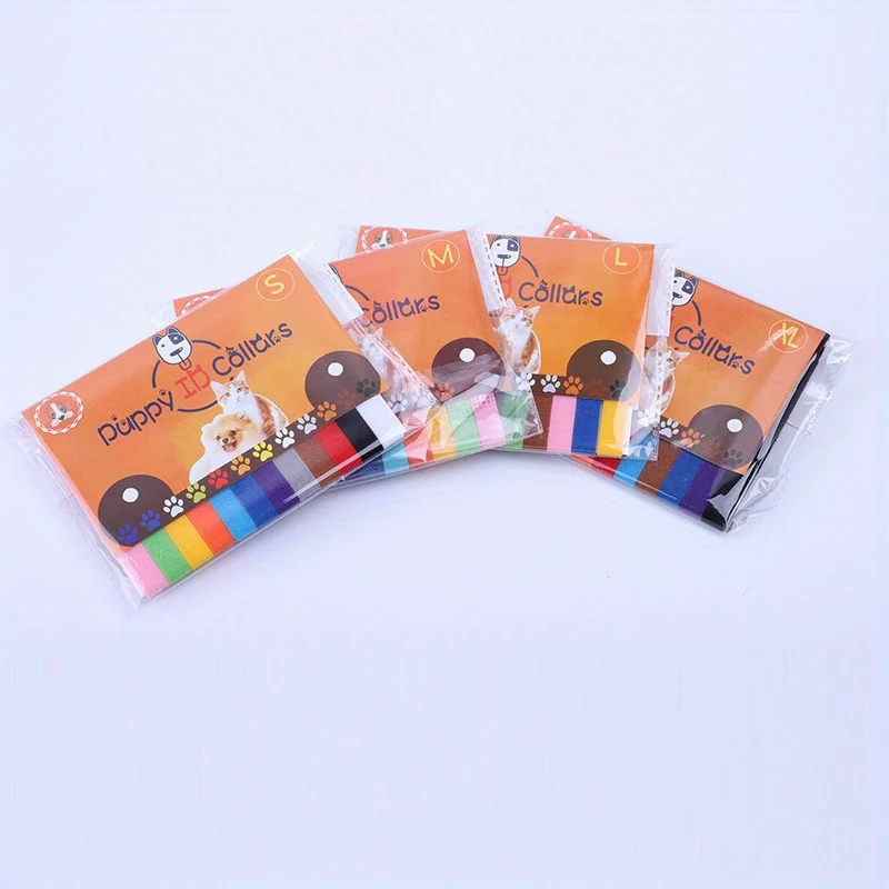 12 Colors Cat Dog New Pet Identification Collar for Kittens and Puppies, Colorful Collar for Puppy Birth Marking