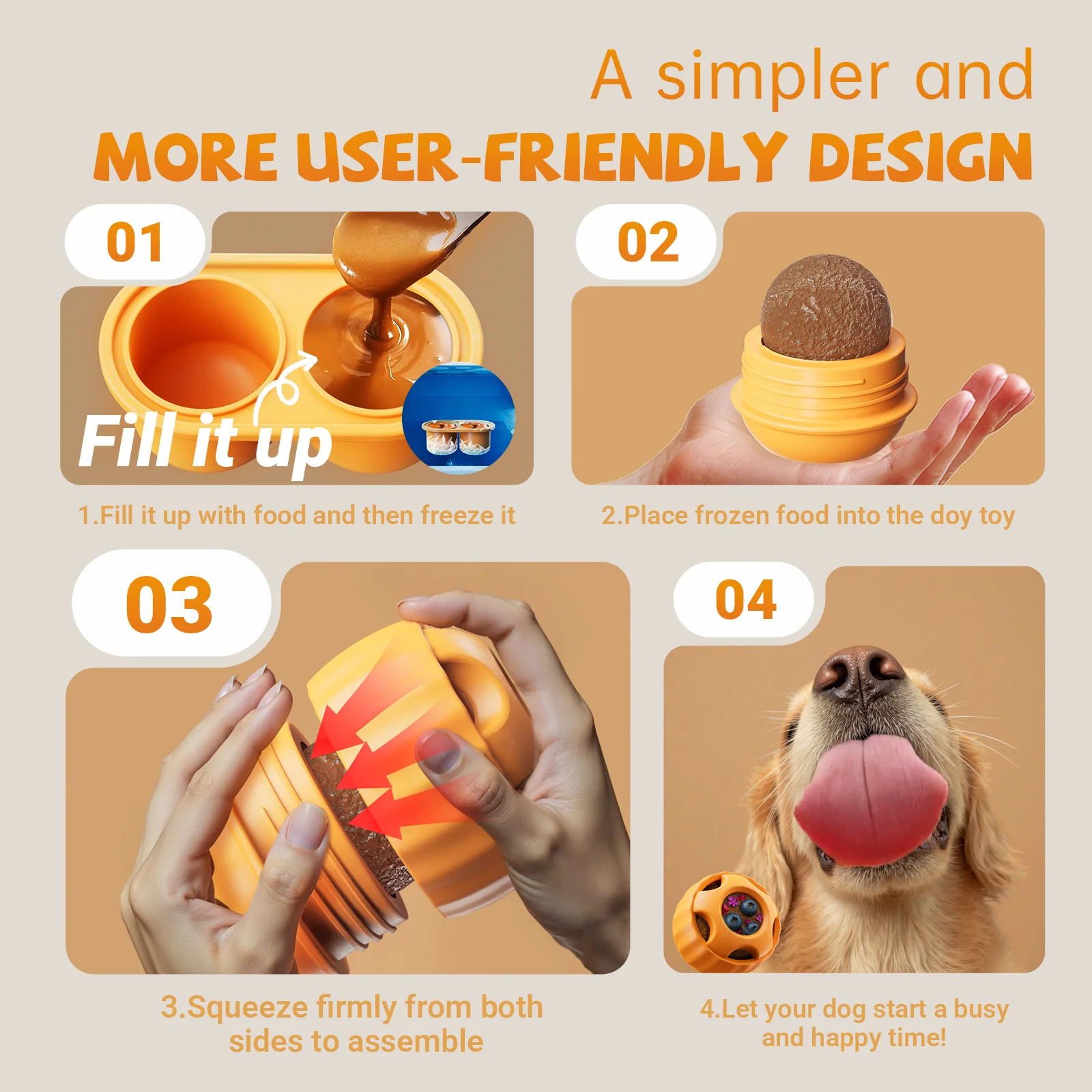 Interactive Dog Toys for Boredom - Dog Treat Molds Silicone Healthy Treats for Dogs puppy Enrichment Toy for Frozen in Summer