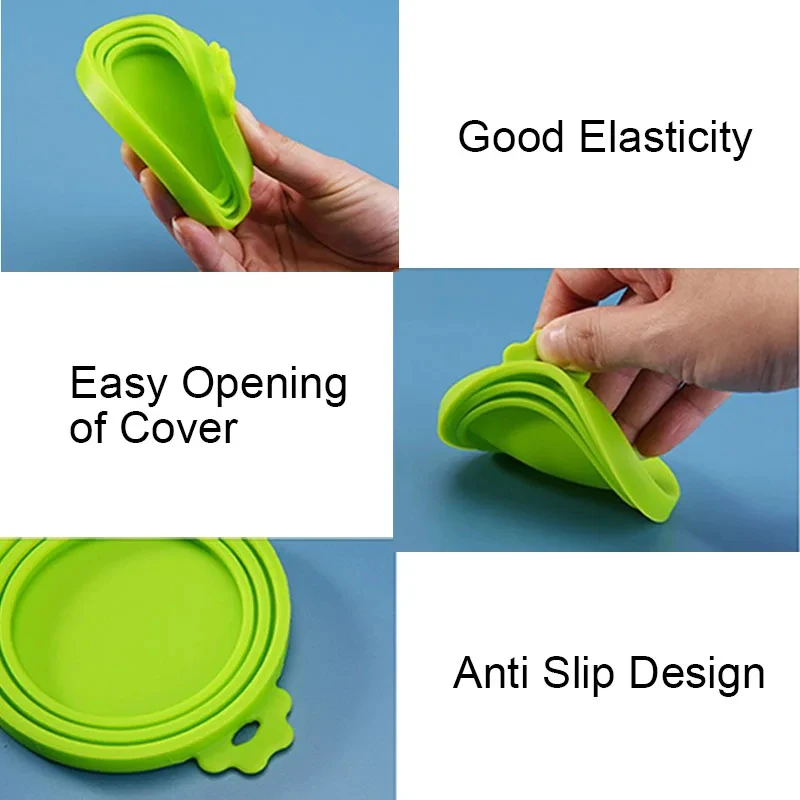 Reusable Pet Food Can Cover and Spoon Portable Dogs Cat Storage Tin Cap Lid Seal Cover Health Pet Supplies Pet Silicone Lids Can