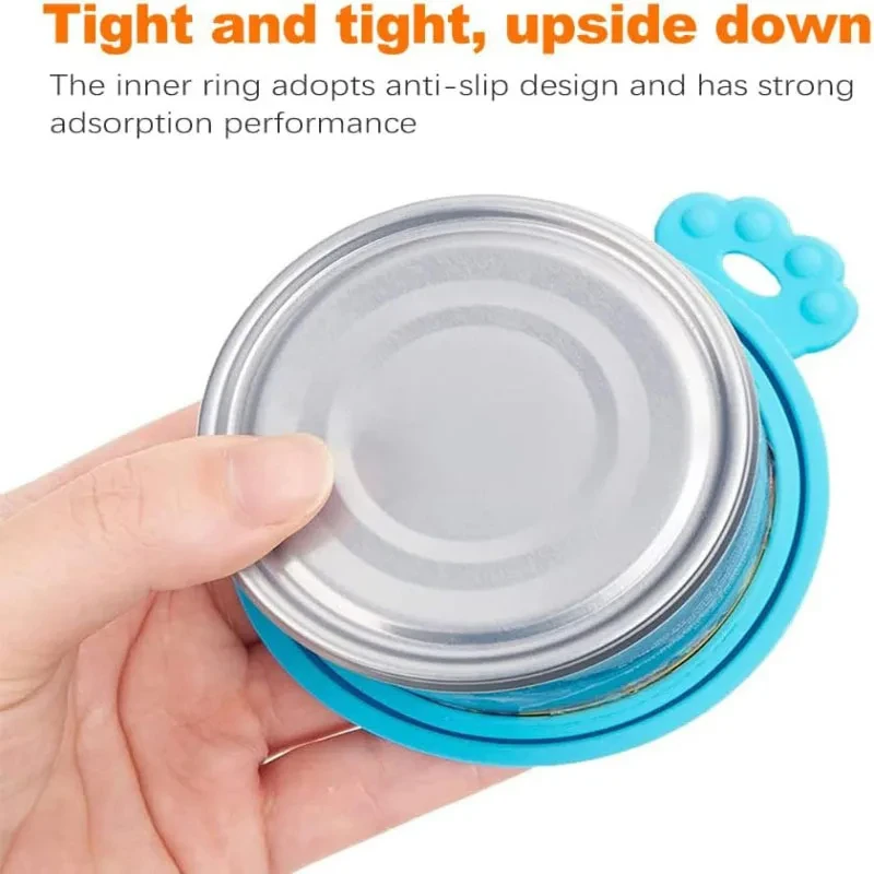 Reusable Pet Food Can Cover and Spoon Portable Dogs Cat Storage Tin Cap Lid Seal Cover Health Pet Supplies Pet Silicone Lids Can