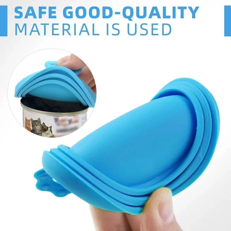 Reusable Pet Food Can Cover and Spoon Portable Dogs Cat Storage Tin Cap Lid Seal Cover Health Pet Supplies Pet Silicone Lids Can