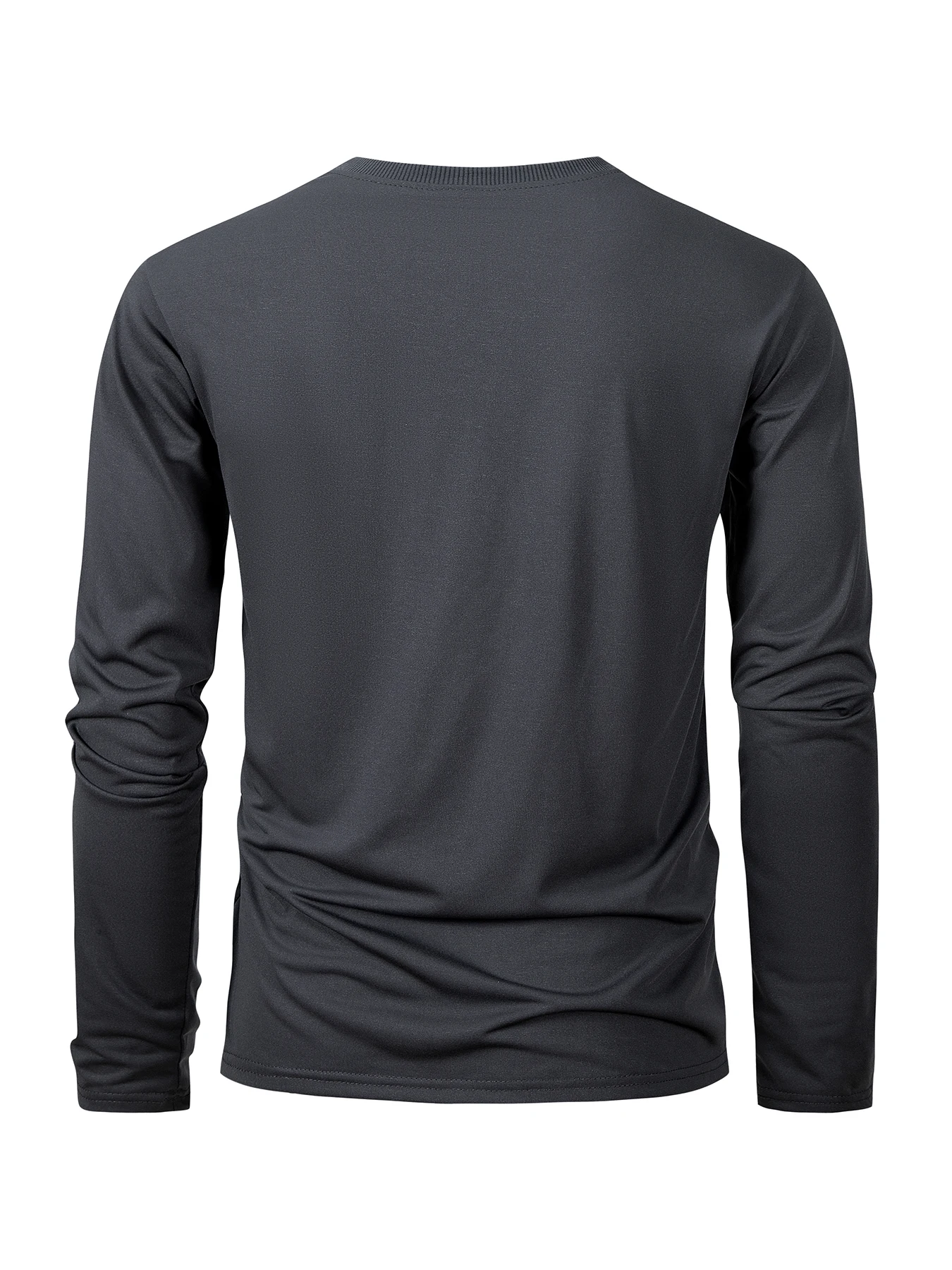 Spring Autumn Men‘s T-shirts Long Sleeve Casual Tops Solid Color High Quality Black T-Shirt Classic Men Clothing