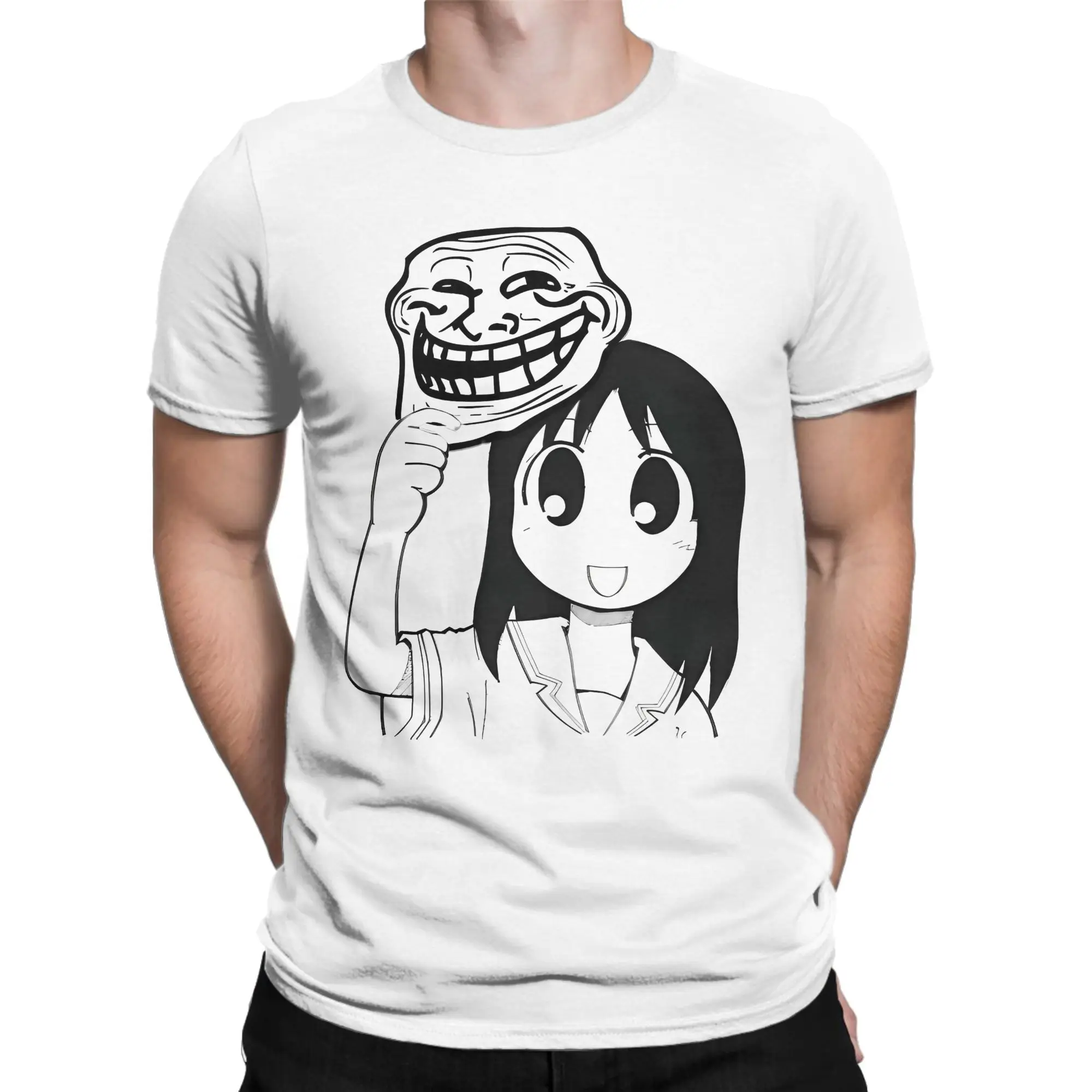 Man T-Shirt Osaka Autistic Funny Kawaii Ayumu T Shirts Fashion Anime Azumanga Daioh Summer Tee Shirt Pure Cotton Tops Plus Size