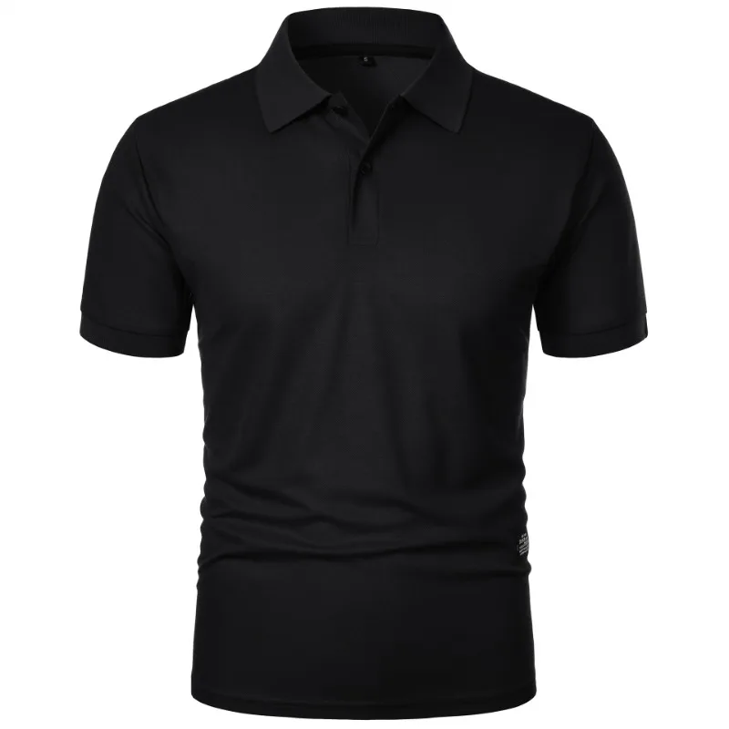 New Solid Color Polo Shirt Men's Short Sleeve Button Tshirts Lapel Lightweight Streetwear Sport Casual Tops