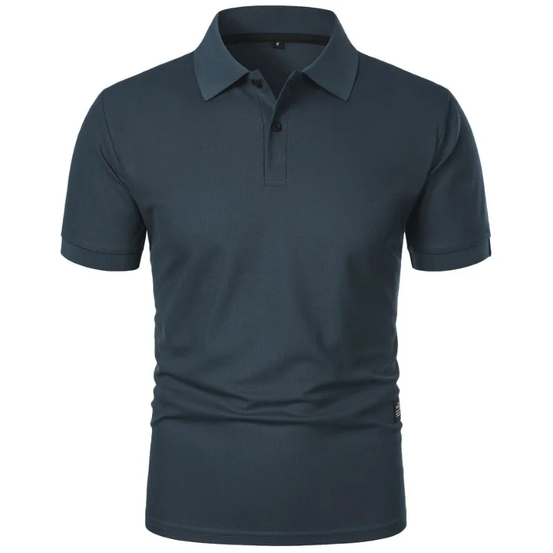 New Solid Color Polo Shirt Men's Short Sleeve Button Tshirts Lapel Lightweight Streetwear Sport Casual Tops