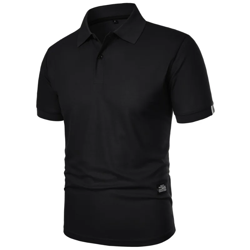 New Solid Color Polo Shirt Men's Short Sleeve Button Tshirts Lapel Lightweight Streetwear Sport Casual Tops