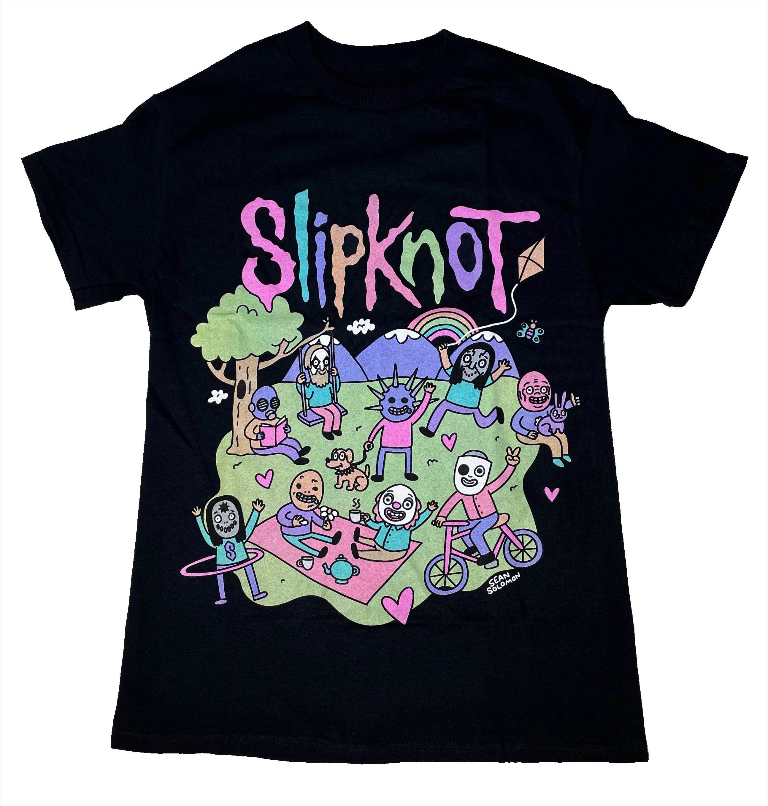 CUTE SLIPKNOT Band Graphic Tee Cotton Round Neck Casual Unisex T-shirt Summer Top