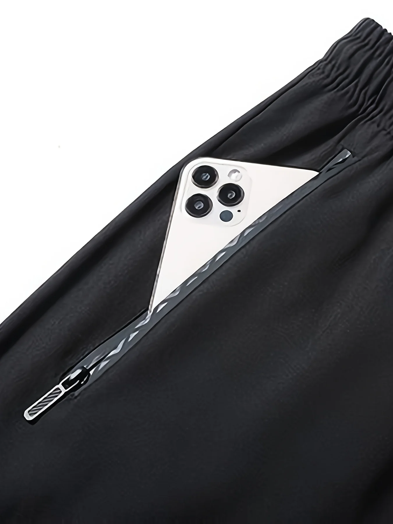 Men's High Elastic Zipper Pocket Trousers Lightweight Drawstring Sports Pants Gift Mens Sweatpants Fishing Vintage Football Man