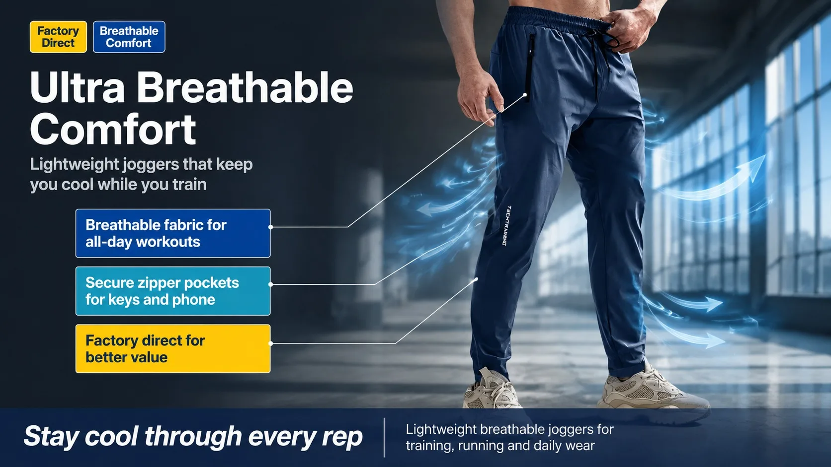 Men's High Elastic Zipper Pocket Trousers Lightweight Drawstring Sports Pants Gift Mens Sweatpants Fishing Vintage Football Man