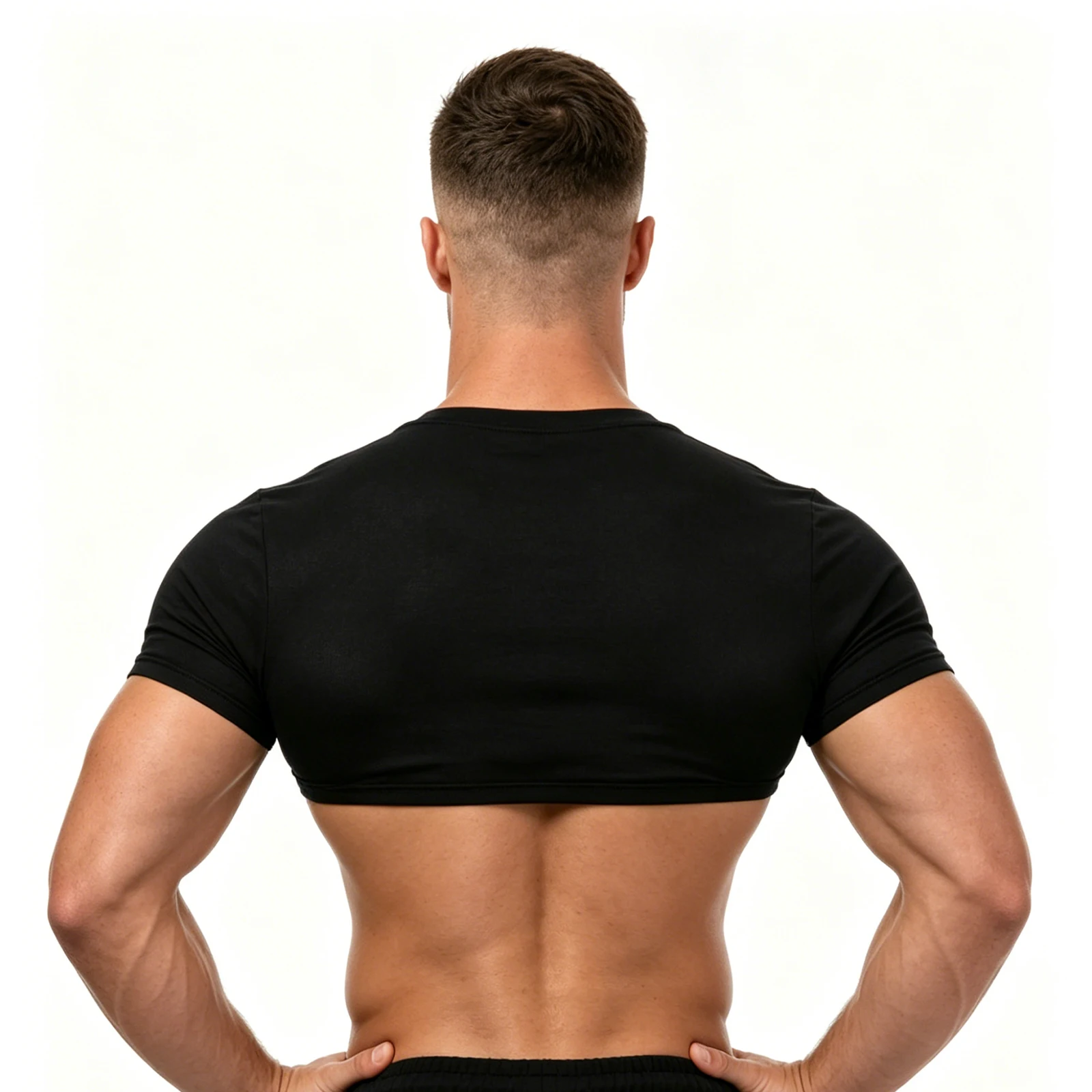 Short Sleeve Crop Top Men Sexy Scoop Neck T Shirts Summer Y2k Yes Daddy Printed Letters Man Clothes Tops Party Costume