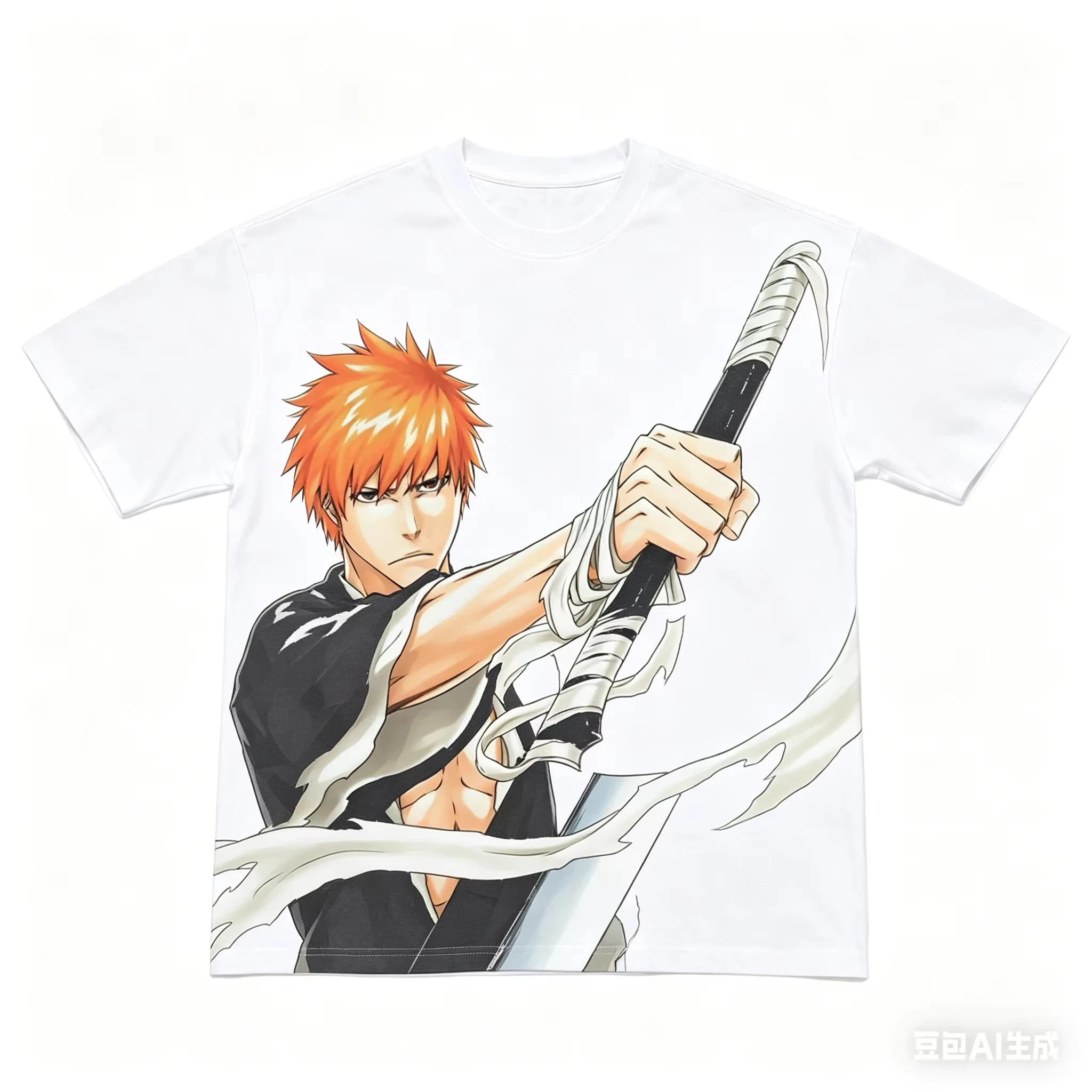 2026 Summer BLEACH Ichigo Kurosaki Anime T-shirt Men Women Vintage Oversized Streetwear Harajuku Casual Cotton Tee