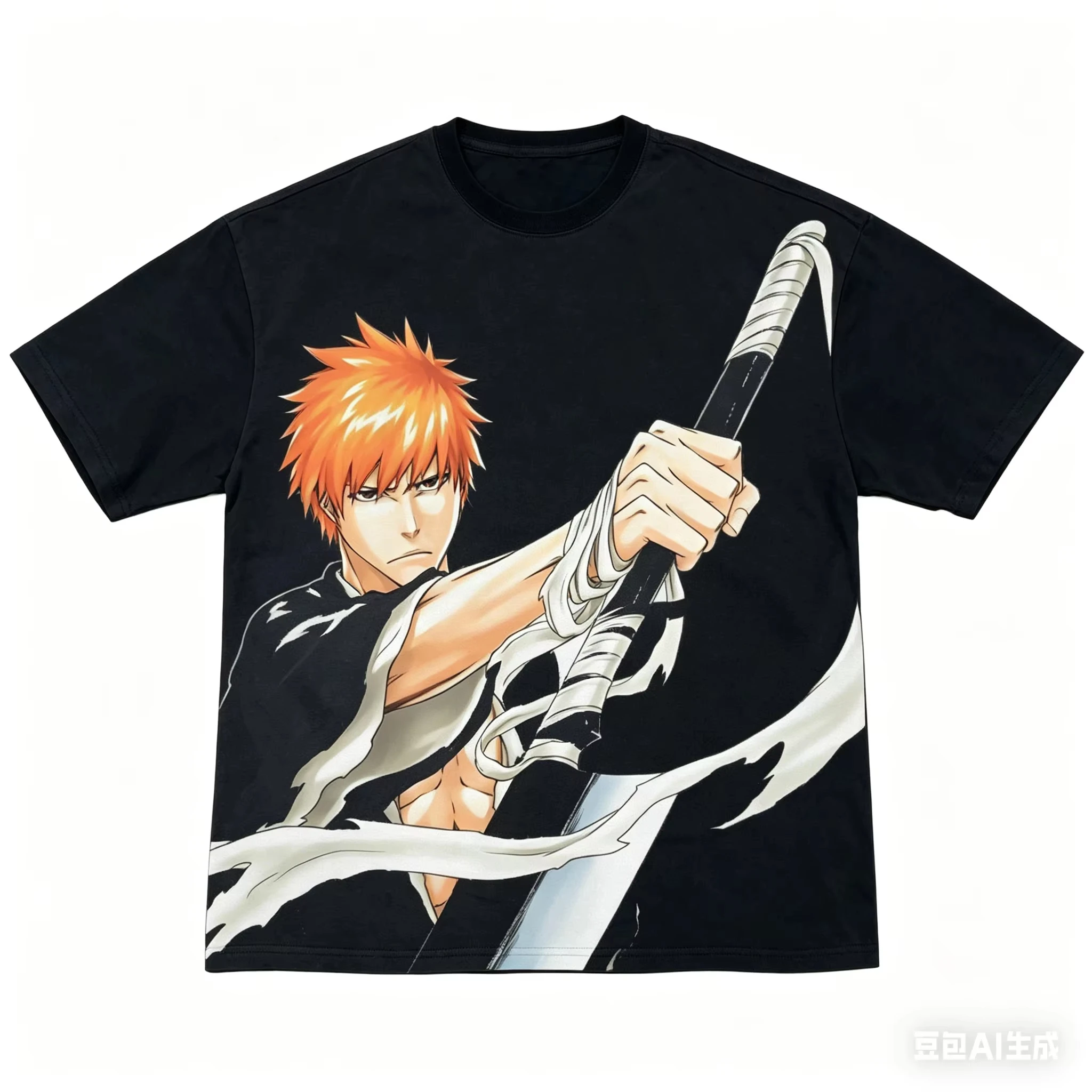 2026 Summer BLEACH Ichigo Kurosaki Anime T-shirt Men Women Vintage Oversized Streetwear Harajuku Casual Cotton Tee