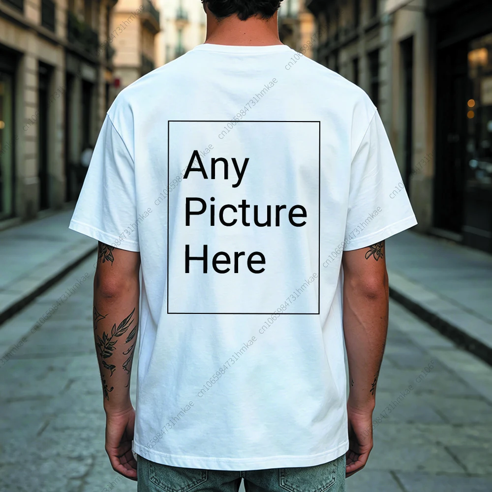 Custom Personalized Your Photo Man T Shirt for Boys Front Back Print Customized Funny Tshirts for Men Short T-shirt Tops Tees