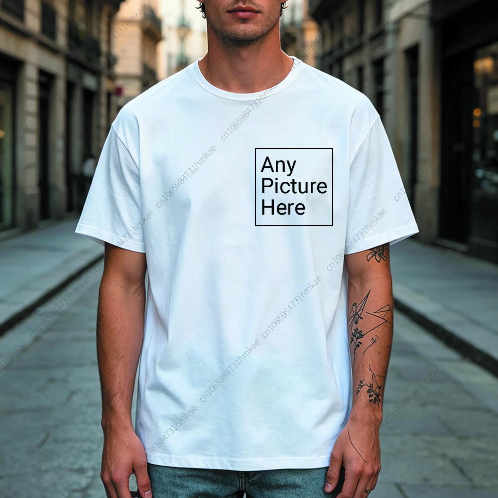 Custom Personalized Your Photo Man T Shirt for Boys Front Back Print Customized Funny Tshirts for Men Short T-shirt Tops Tees