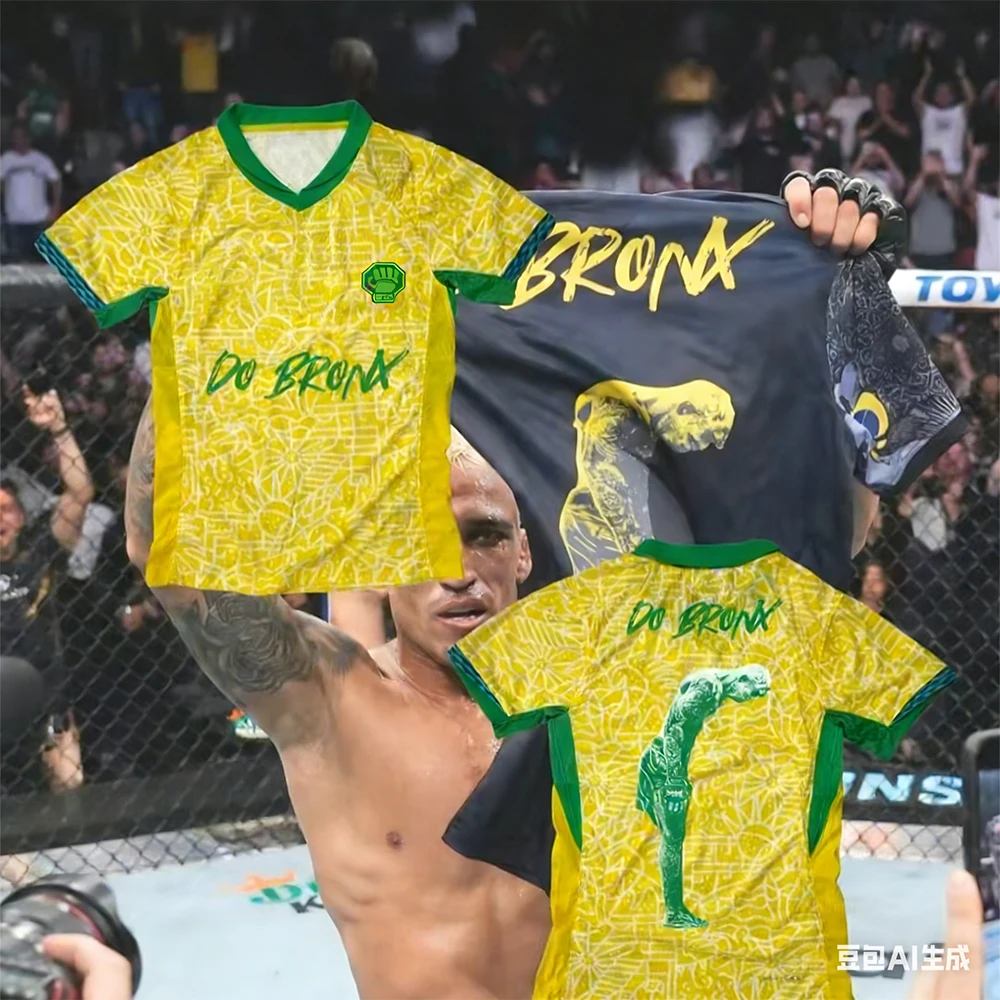 Summer New Charles Oliveira Special Edition Football Shirt Men Women MMA Oversized Breathable Quick Drying Sports T-shirt 
