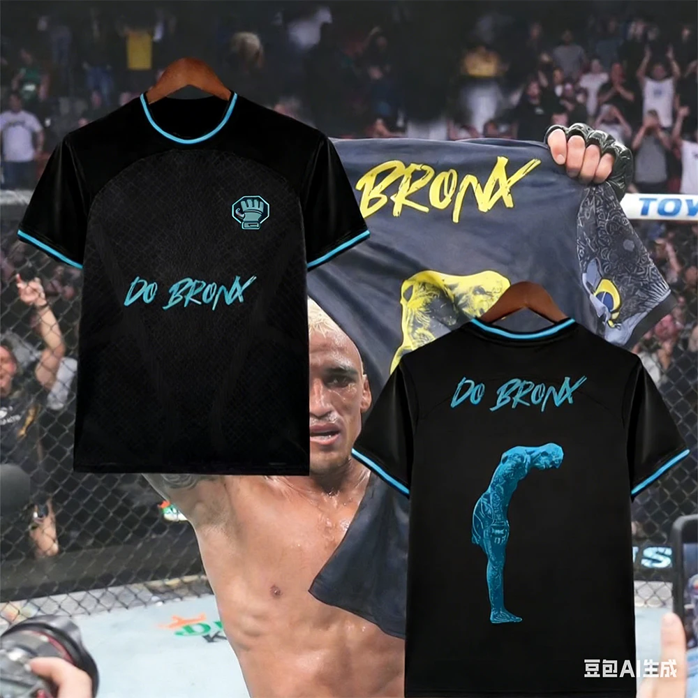 Summer New Charles Oliveira Special Edition Football Shirt Men Women MMA Oversized Breathable Quick Drying Sports T-shirt 