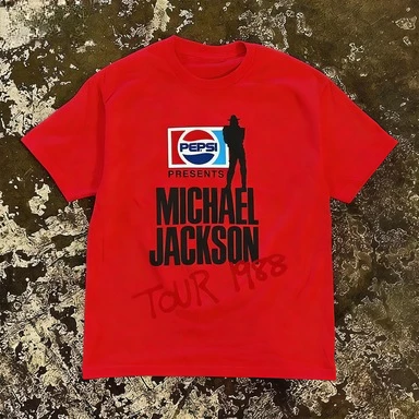 2026 New MJ Michael Jackson 1988 Tour Graphic Cotton T-Shirt High-Quality Summer Men's Clothing Women's Vintage Fashion T Shirt