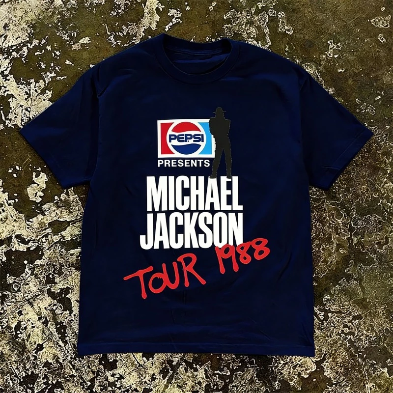 2026 New MJ Michael Jackson 1988 Tour Graphic Cotton T-Shirt High-Quality Summer Men's Clothing Women's Vintage Fashion T Shirt